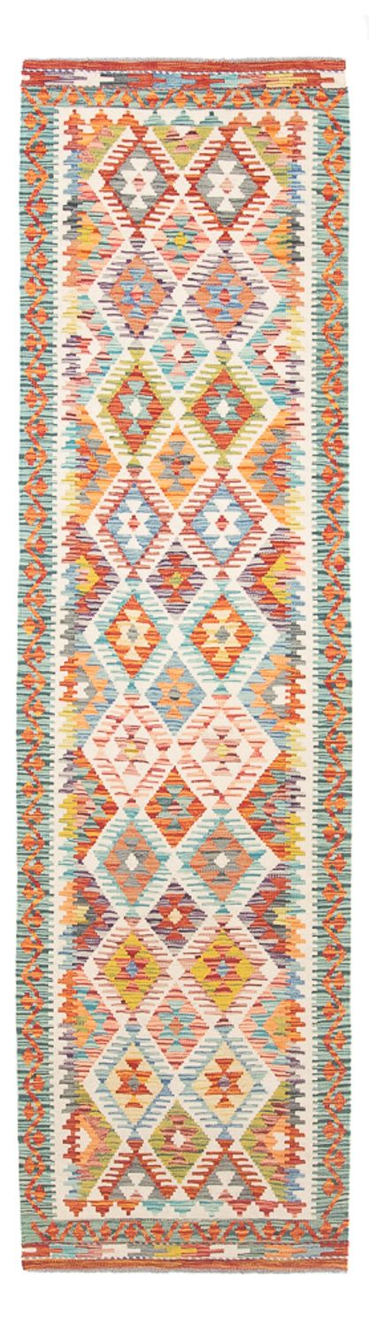 Løber Kelim Carpet - Splash - 297 x 80 cm - flerfarvet