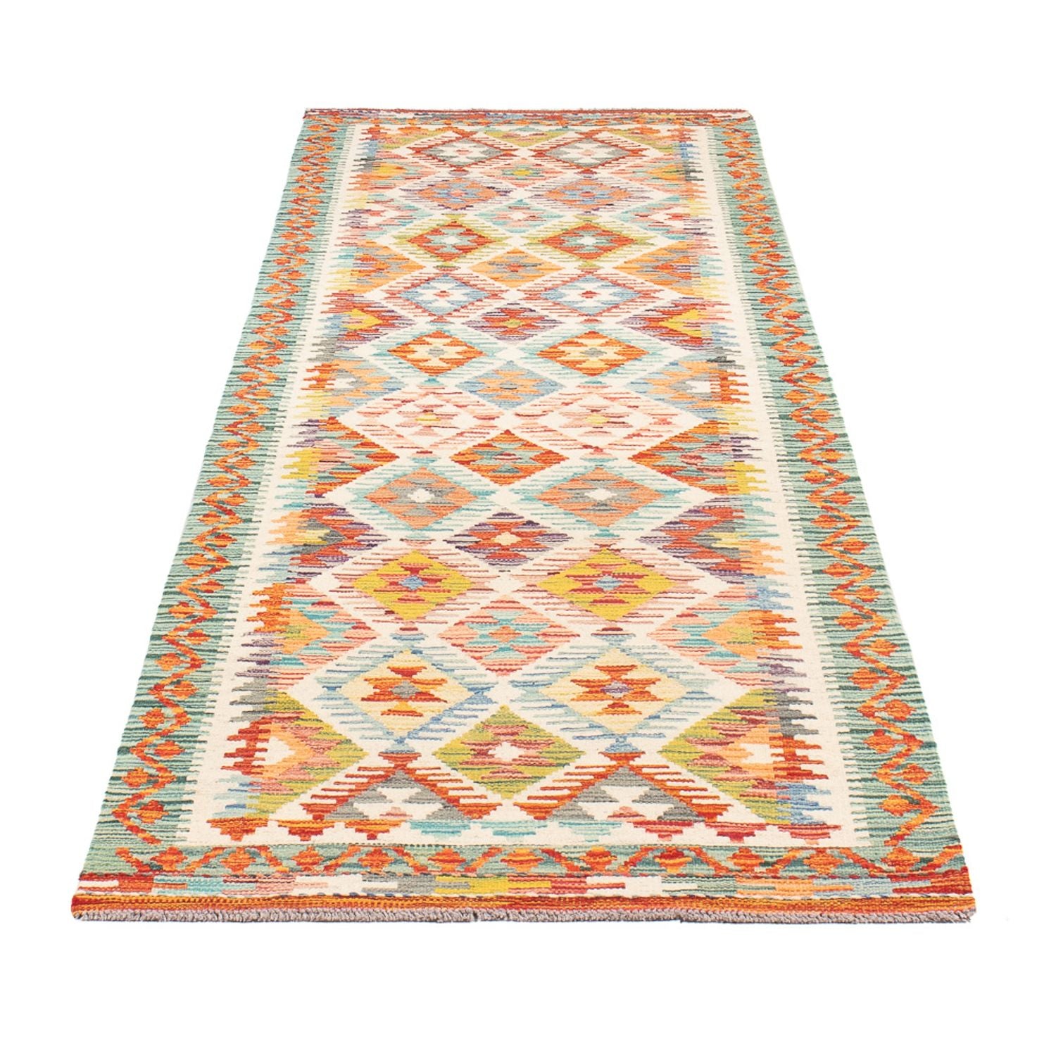 Løber Kelim Carpet - Splash - 297 x 80 cm - flerfarvet