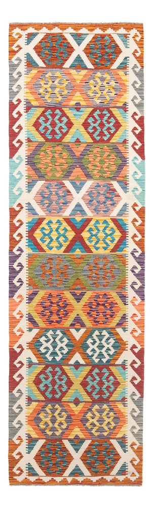 Løber Kelim Carpet - Splash - 294 x 82 cm - flerfarvet