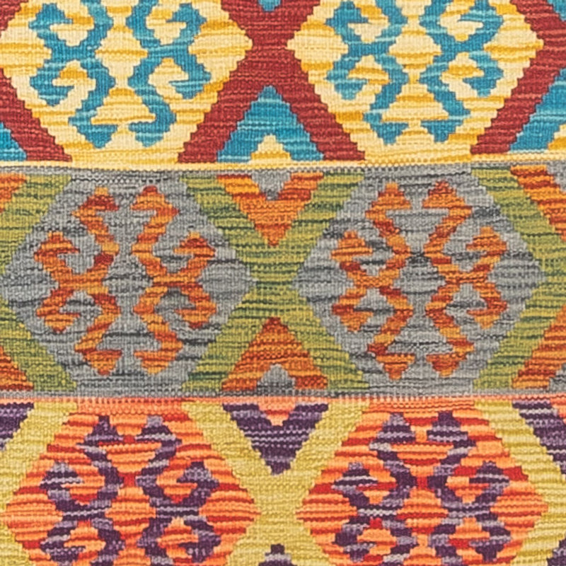 Løber Kelim Carpet - Splash - 294 x 82 cm - flerfarvet