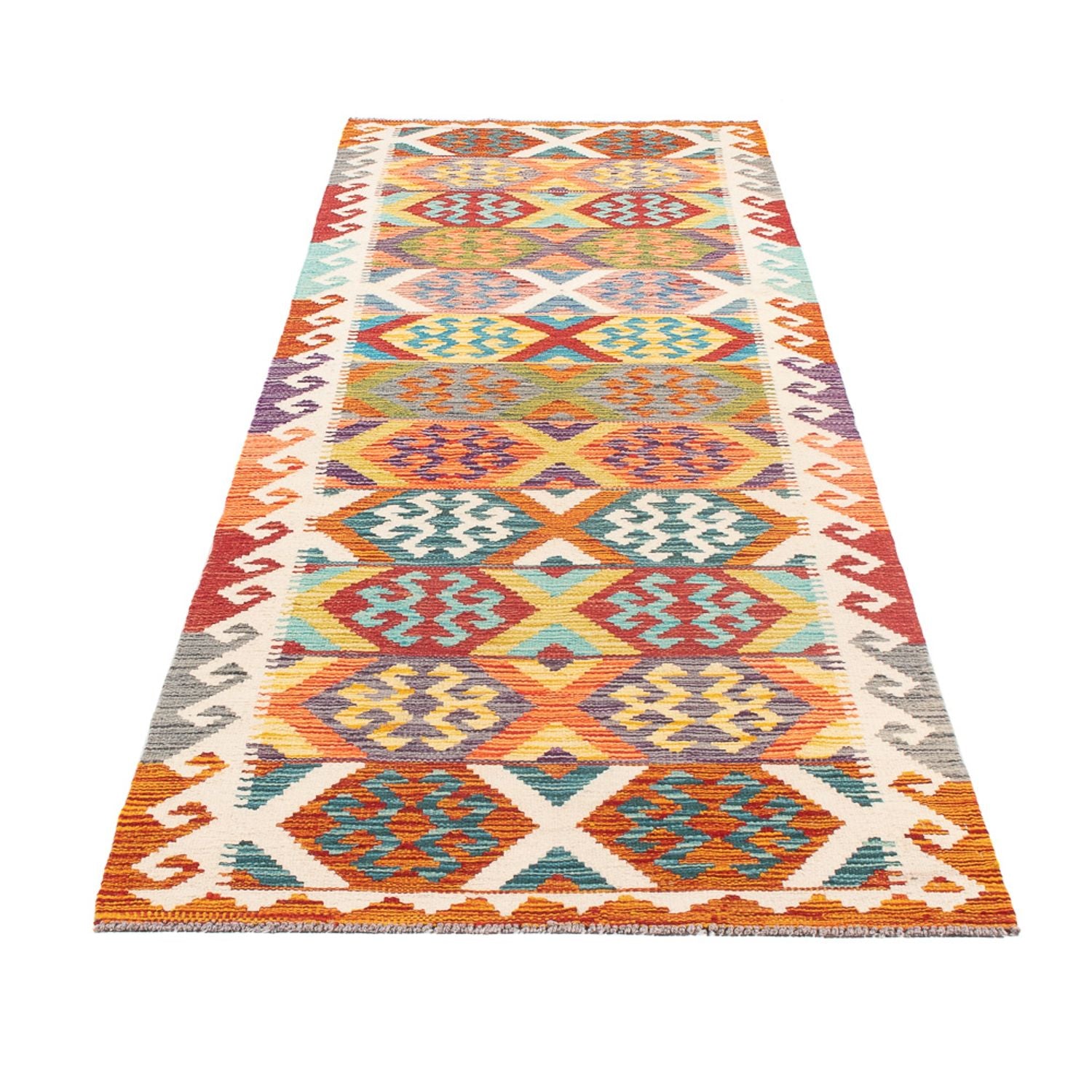 Løber Kelim Carpet - Splash - 294 x 82 cm - flerfarvet
