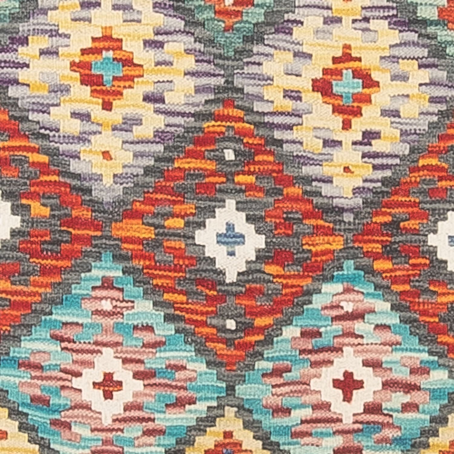 Løber Kelim Carpet - Splash - 255 x 74 cm - flerfarvet