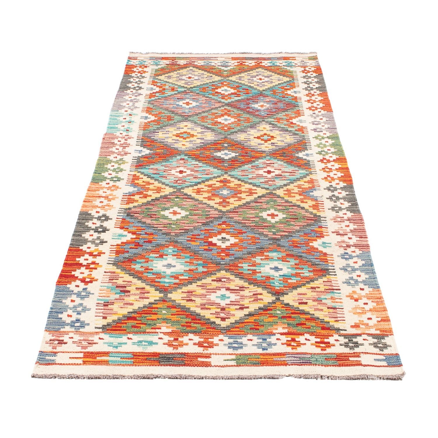 Løber Kelim Carpet - Splash - 255 x 74 cm - flerfarvet