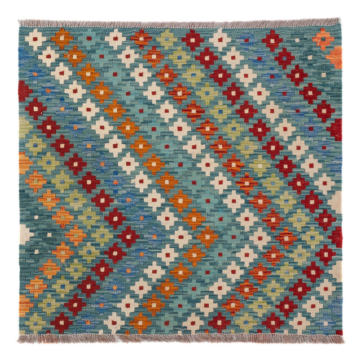 Kelim Carpet - Splash - 90 x 88 cm - flerfarvet