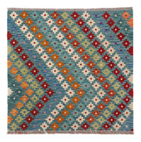 Kelim Carpet - Splash - 90 x 88 cm - flerfarvet