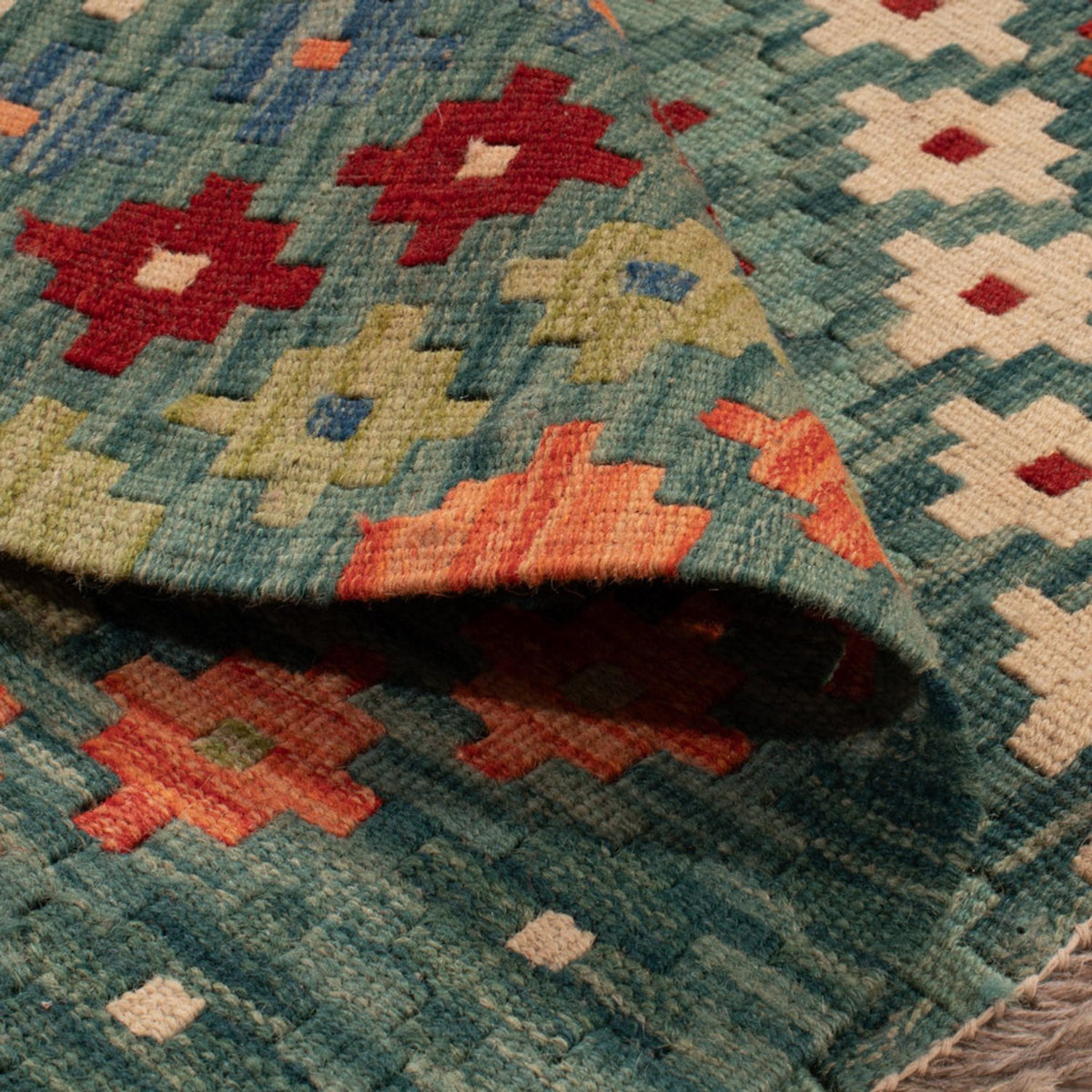 Kelim Carpet - Splash - 90 x 88 cm - flerfarvet