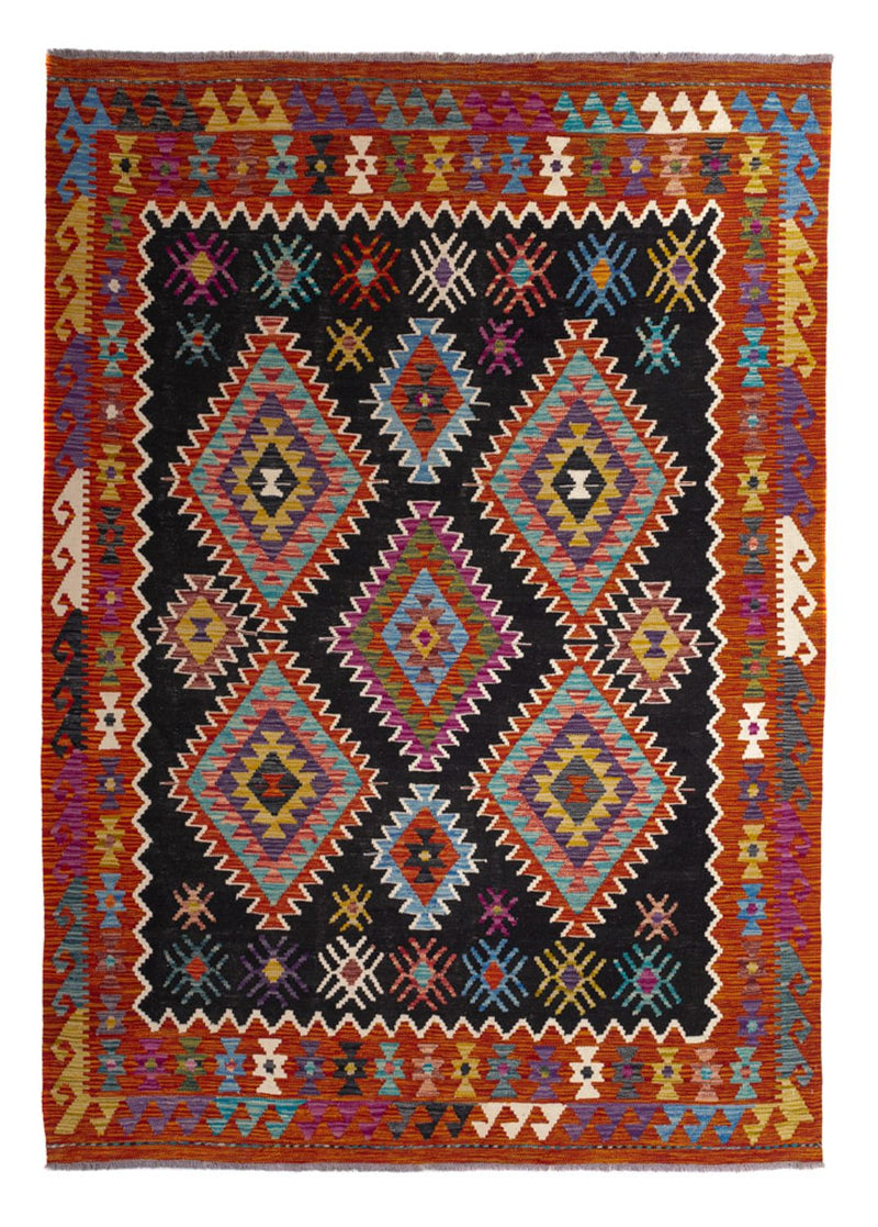 Kelim Carpet - Splash - 244 x 178 cm - flerfarvet