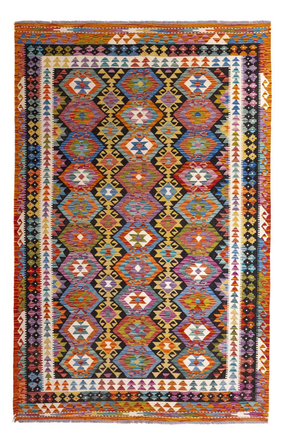 Kelim Carpet - Splash - 250 x 163 cm - flerfarvet