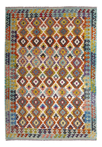 Kelim Carpet - Splash - 243 x 169 cm - flerfarvet