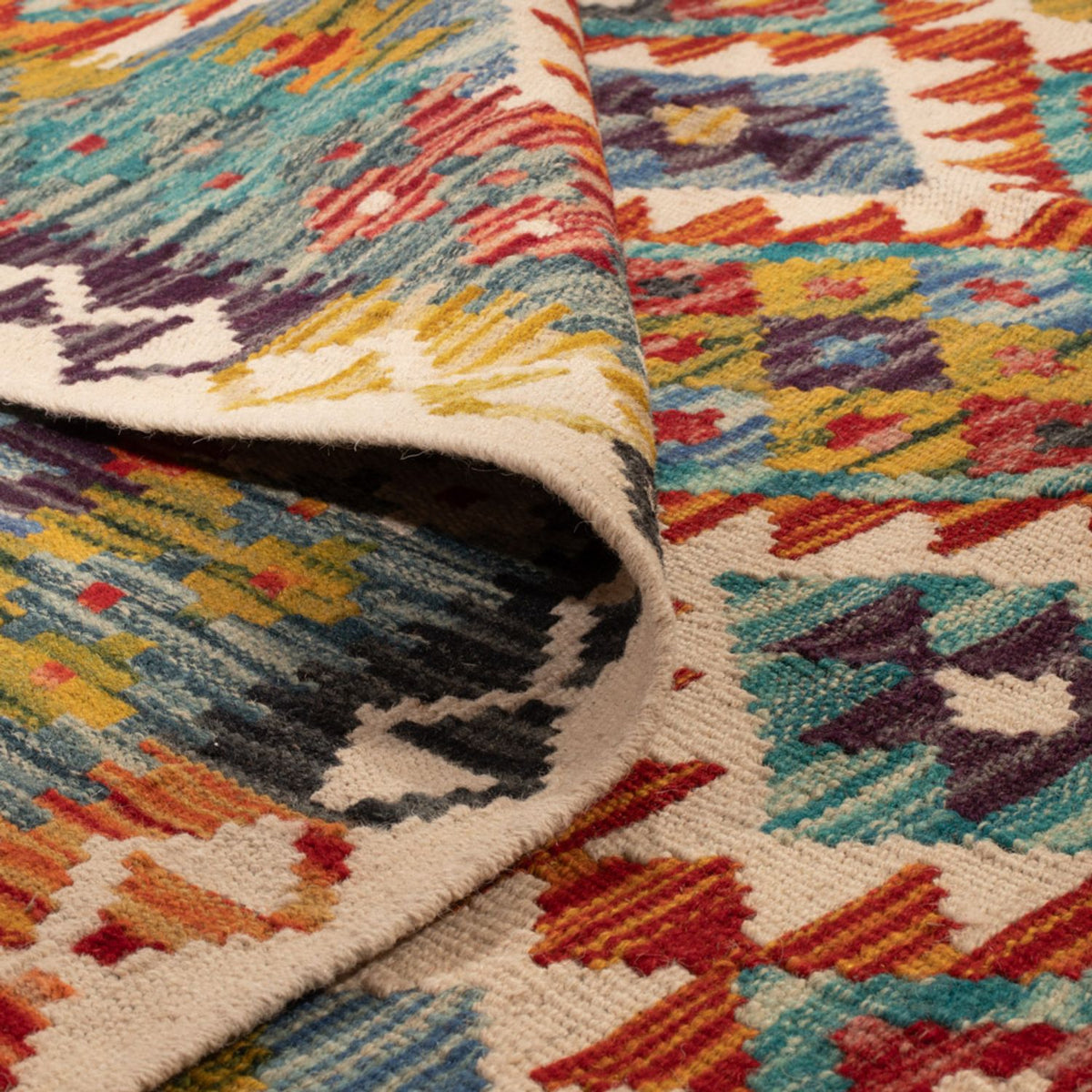 Kelim Carpet - Splash - 245 x 172 cm - flerfarvet