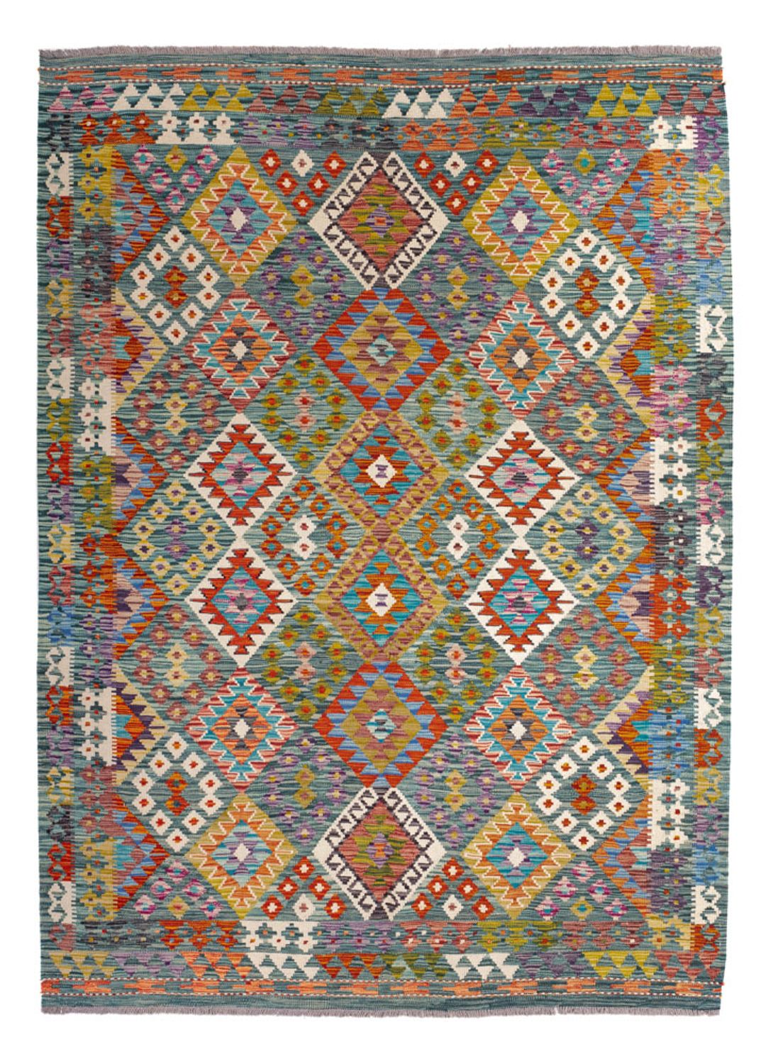 Kelim Carpet - Splash - 248 x 183 cm - flerfarvet