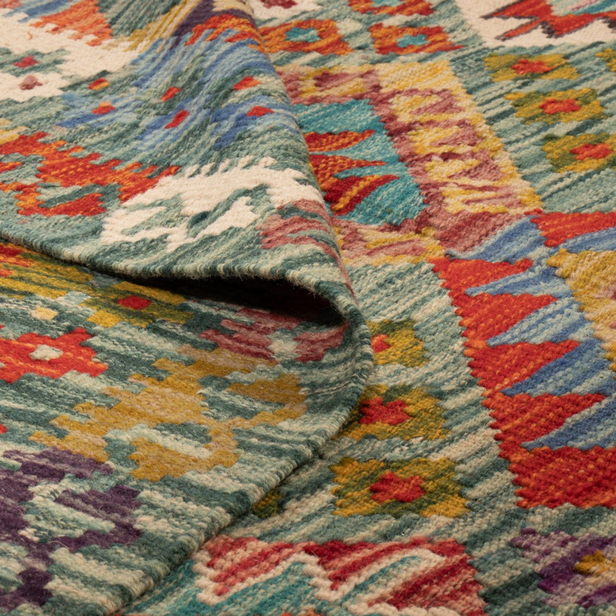 Kelim Carpet - Splash - 248 x 183 cm - flerfarvet