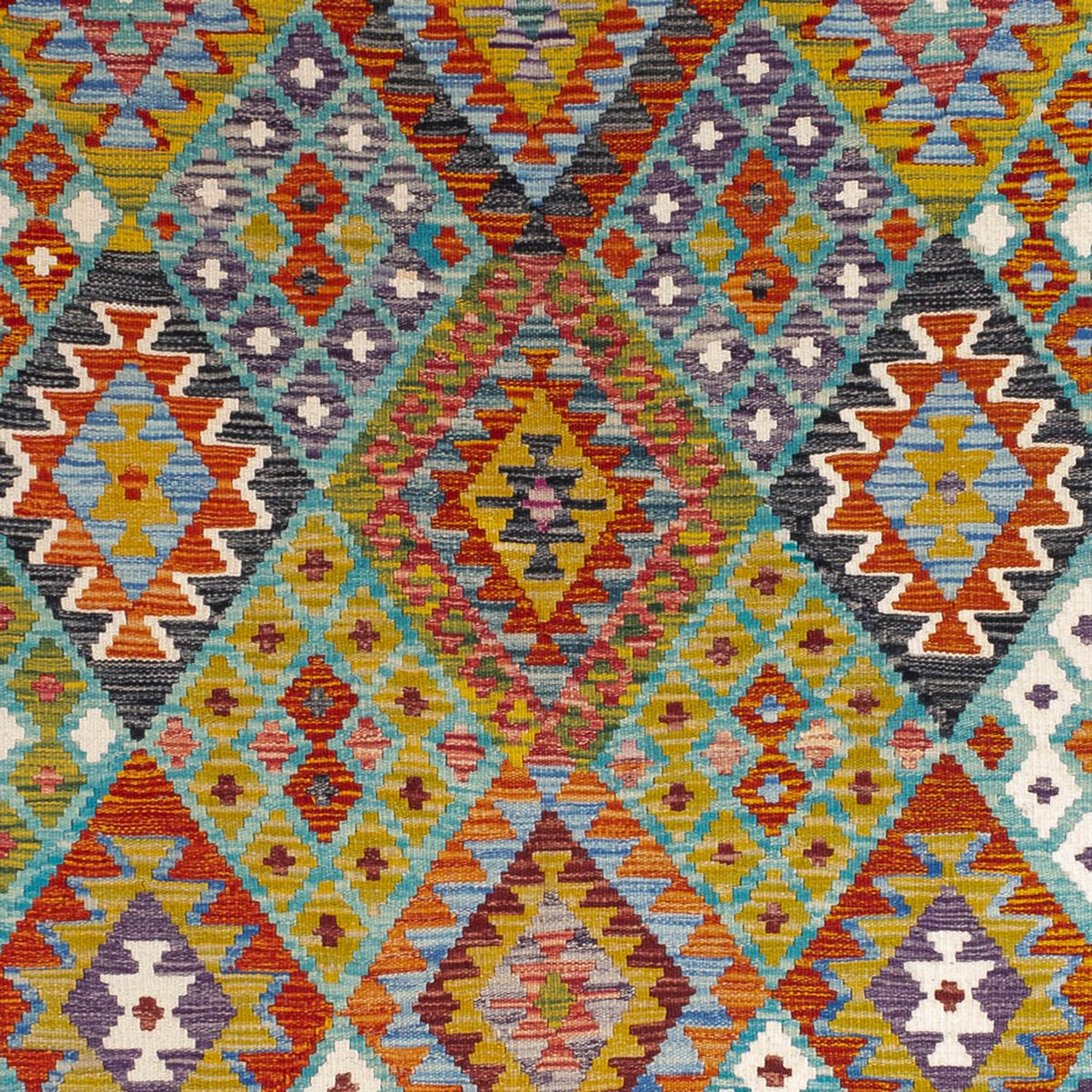 Kelim Carpet - Splash - 247 x 178 cm - flerfarvet