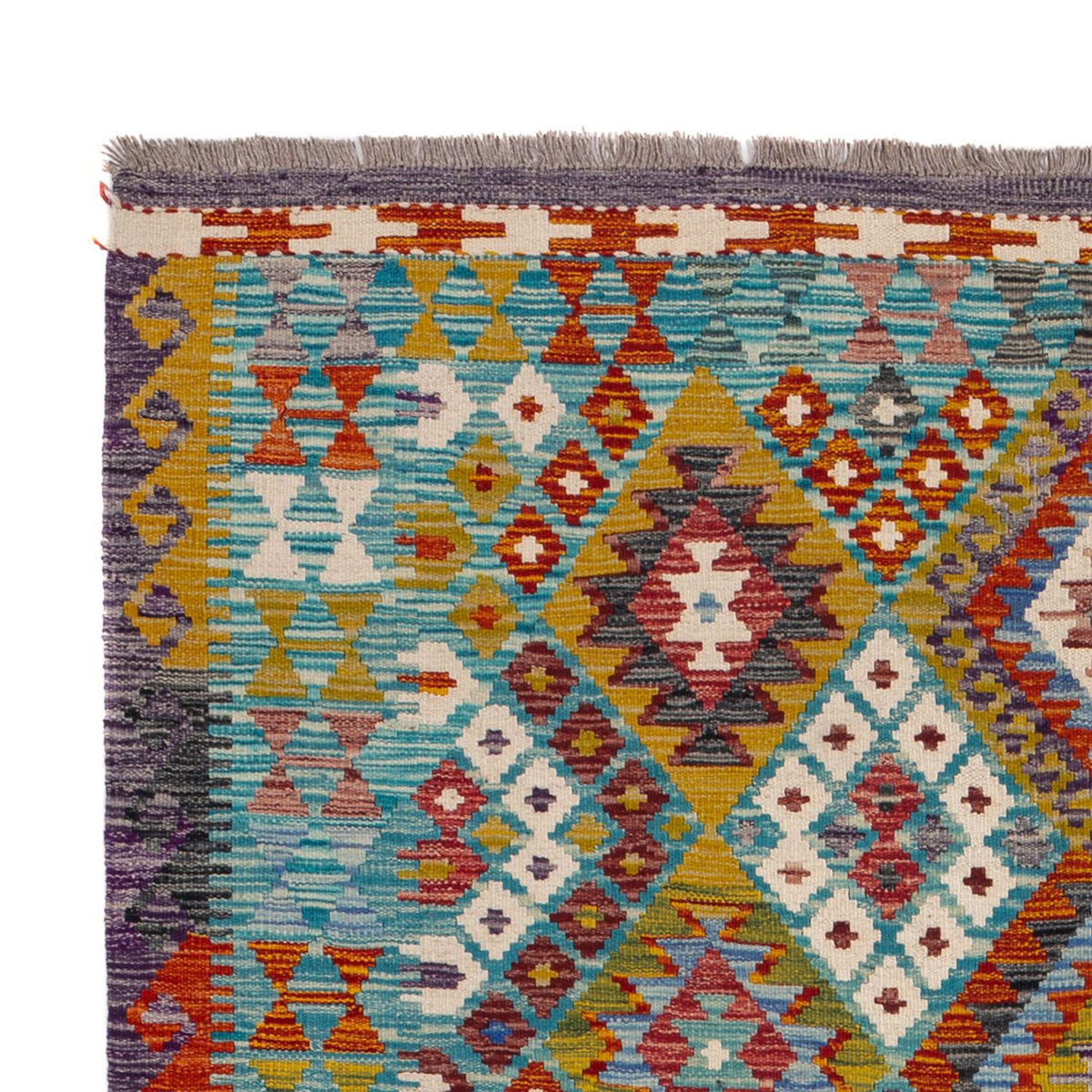 Kelim Carpet - Splash - 247 x 178 cm - flerfarvet