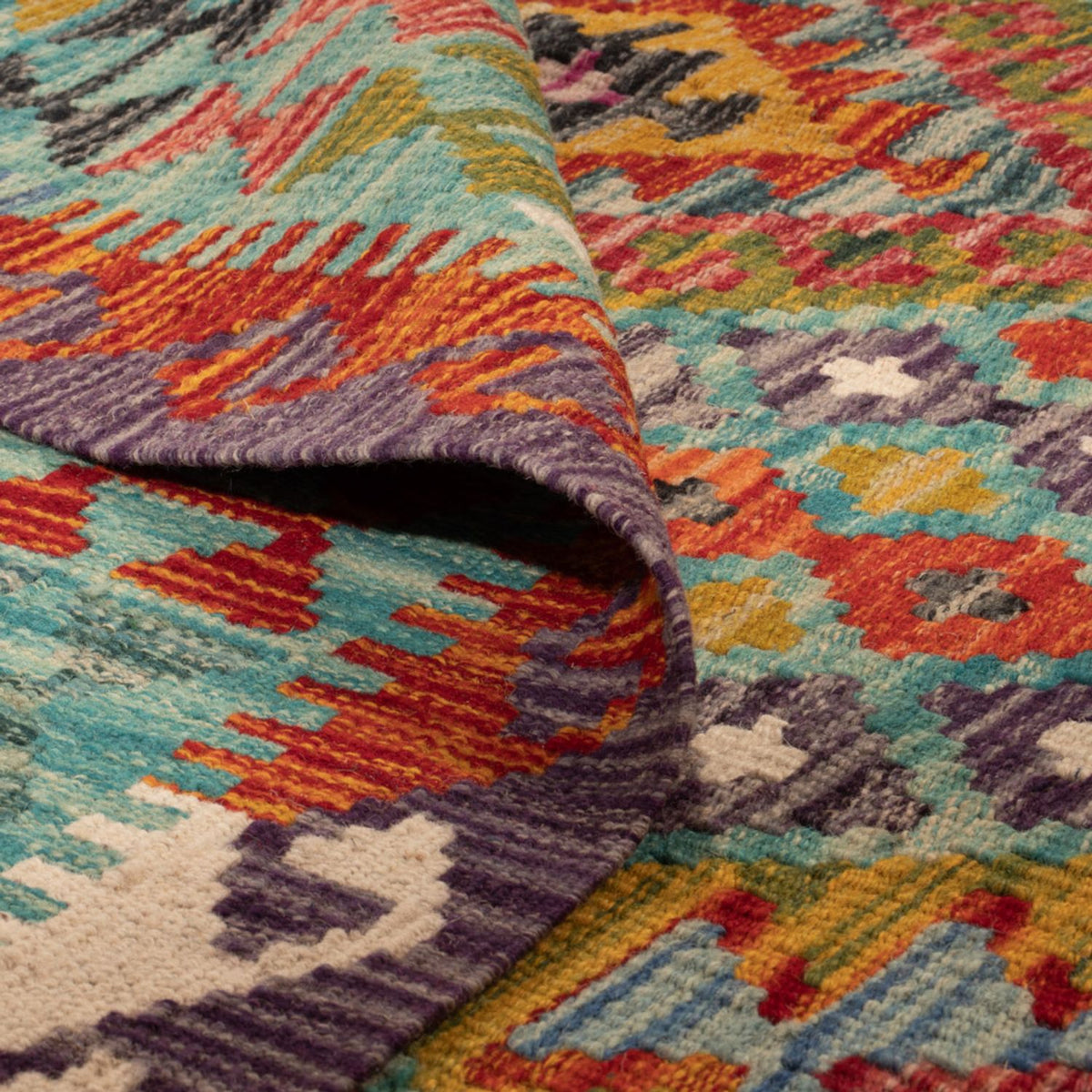 Kelim Carpet - Splash - 247 x 178 cm - flerfarvet