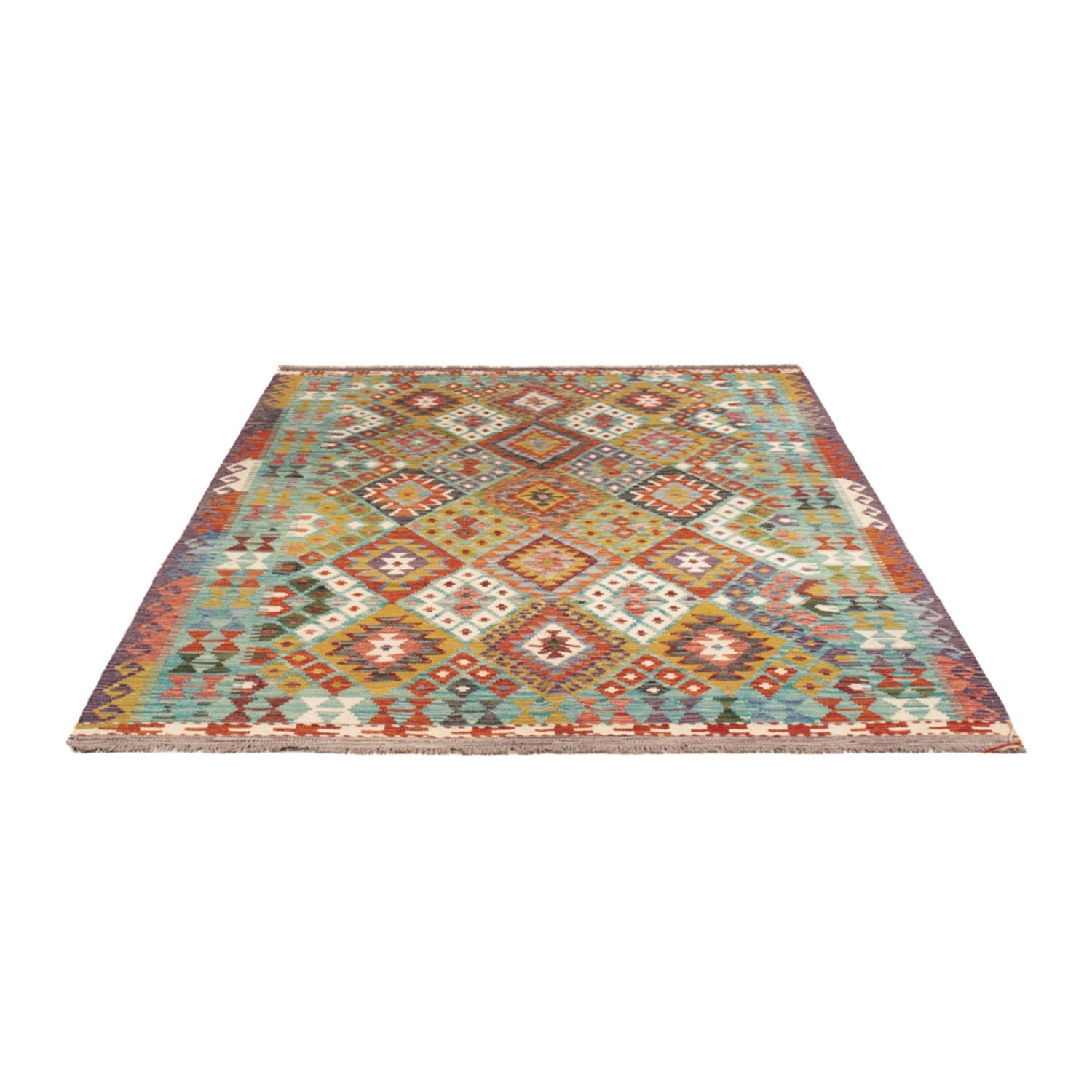 Kelim Carpet - Splash - 247 x 178 cm - flerfarvet