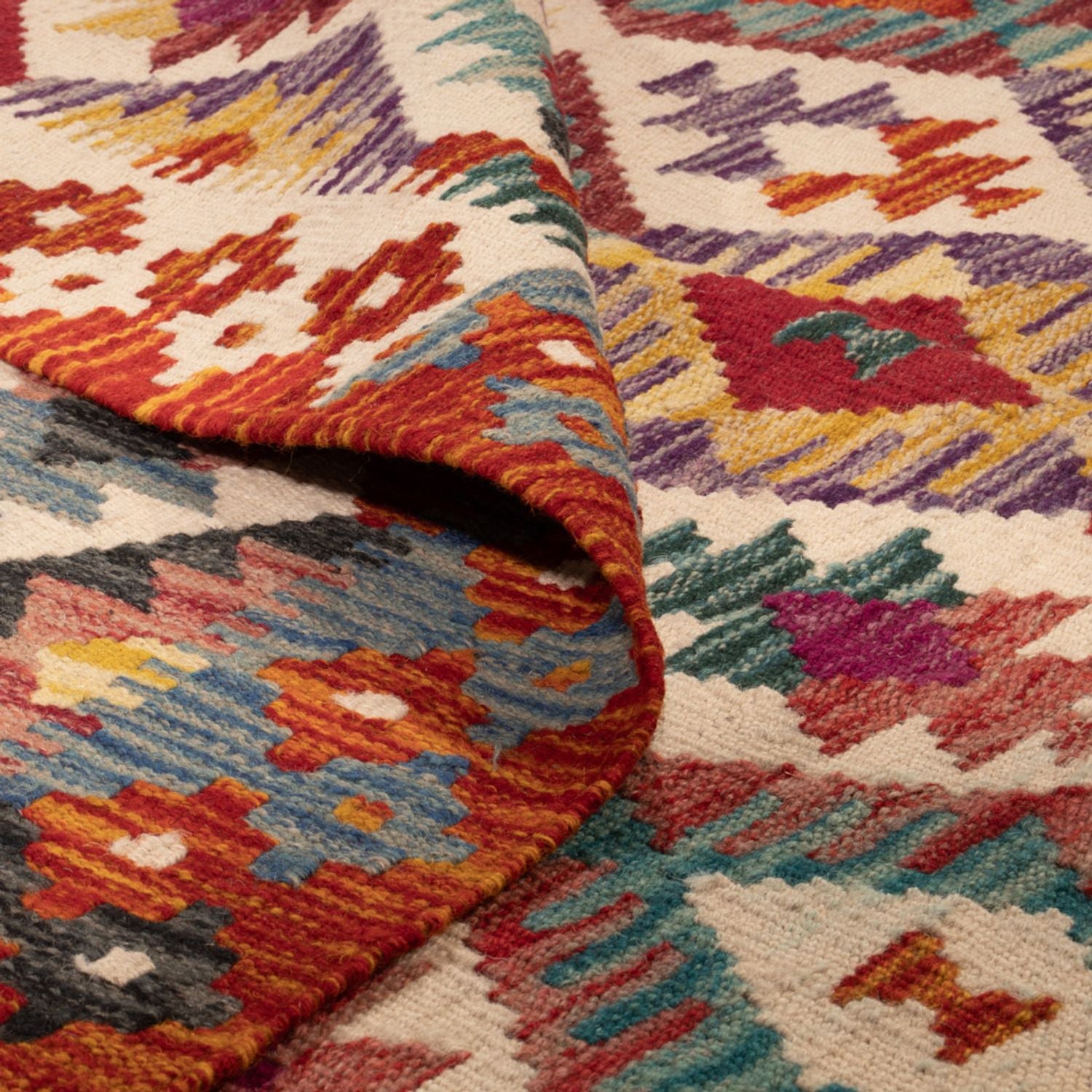 Kelim Carpet - Splash - 245 x 165 cm - flerfarvet