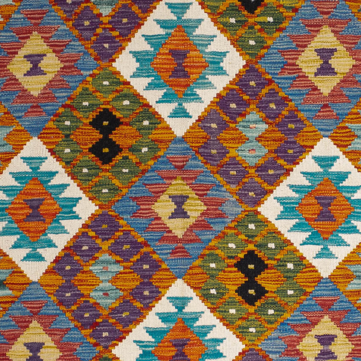 Kelim Carpet - Splash - 196 x 150 cm - flerfarvet