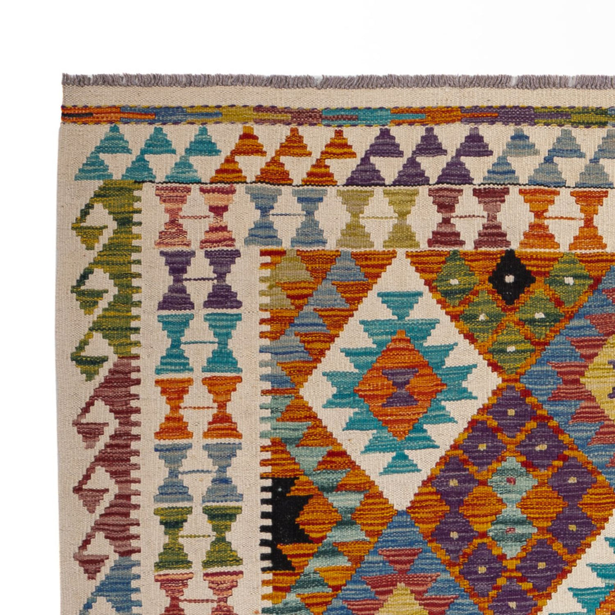 Kelim Carpet - Splash - 196 x 150 cm - flerfarvet