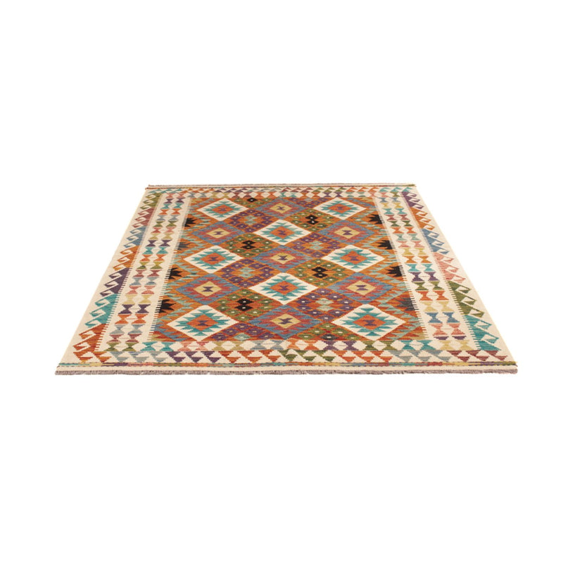 Kelim Carpet - Splash - 196 x 150 cm - flerfarvet