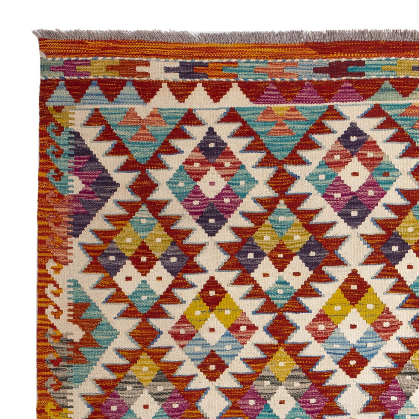 Kilim Maimana Tæppe 152x152cm - Uldtæppe