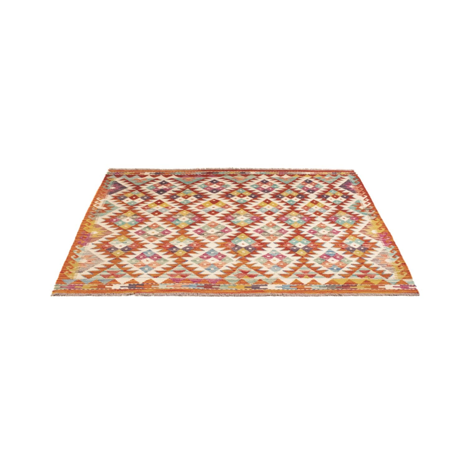 Kelim Carpet - Splash firkantet  - 152 x 152 cm - flerfarvet