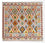 Kelim Carpet - Splash firkantet  - 154 x 143 cm - flerfarvet