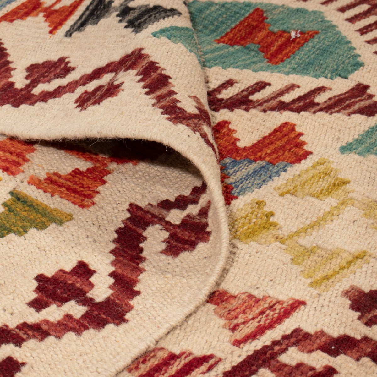 Kelim Carpet - Splash firkantet  - 154 x 143 cm - flerfarvet