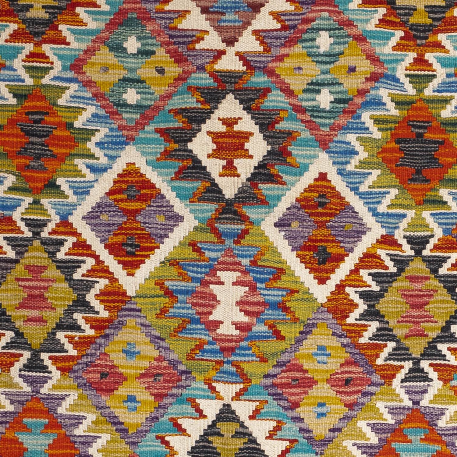 Kelim Carpet - Splash firkantet  - 154 x 154 cm - flerfarvet