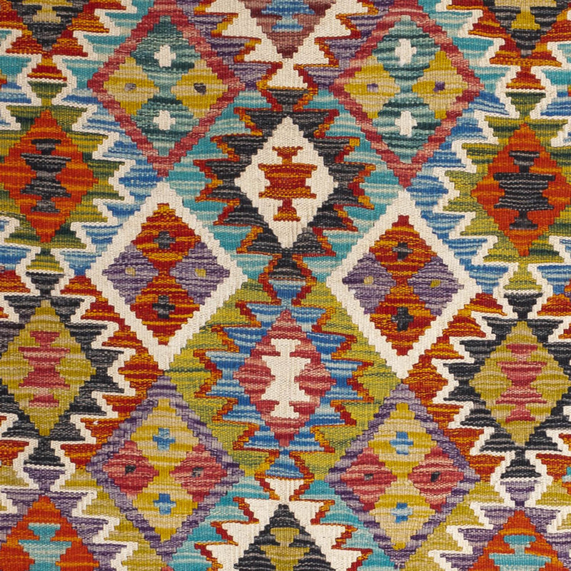 Kelim Carpet - Splash firkantet  - 154 x 154 cm - flerfarvet