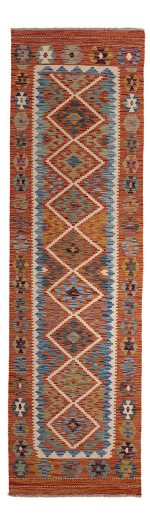 Løber Kelim Carpet - Splash - 246 x 76 cm - flerfarvet