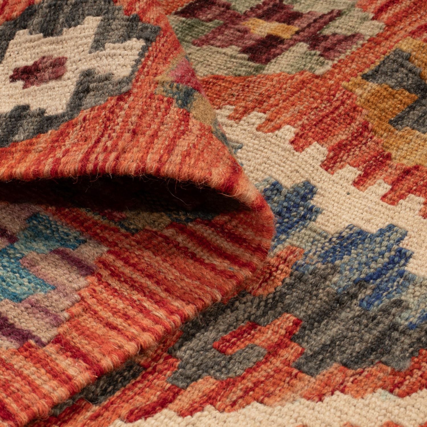 Løber Kelim Carpet - Splash - 246 x 76 cm - flerfarvet