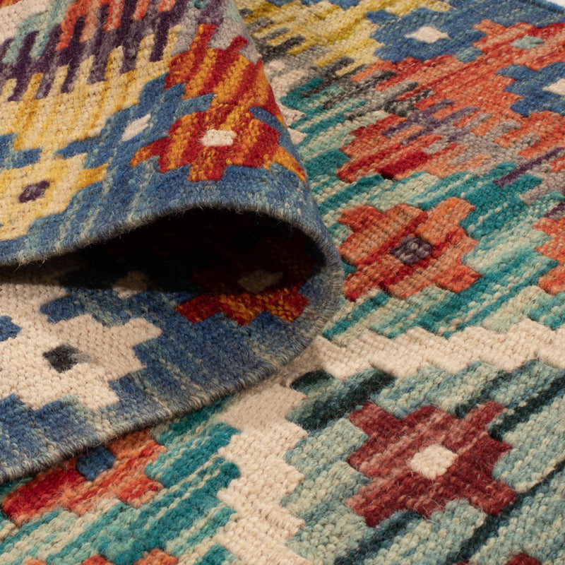 Løber Kelim Carpet - Splash - 239 x 79 cm - flerfarvet