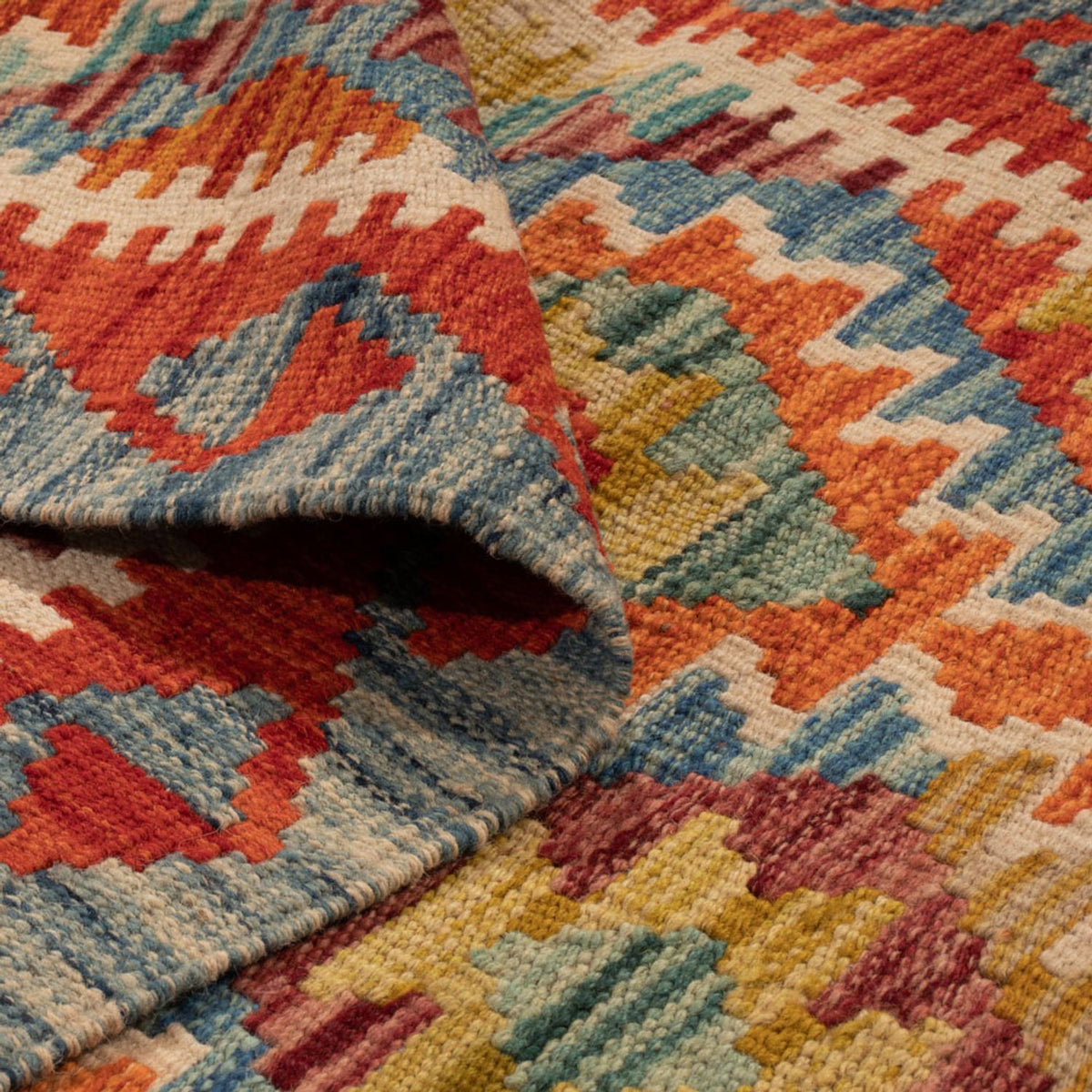 Løber Kelim Carpet - Splash - 201 x 84 cm - flerfarvet