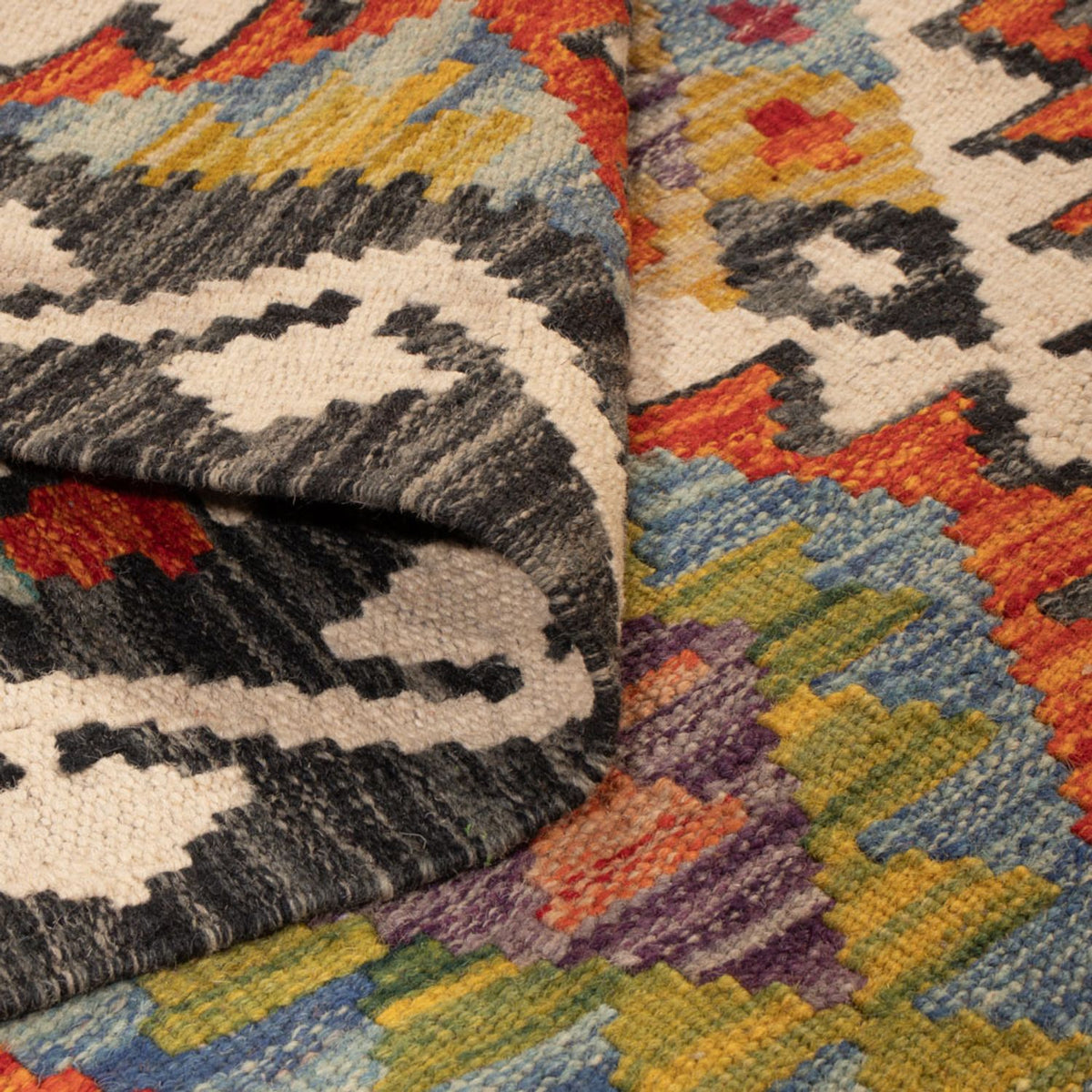 Løber Kelim Carpet - Splash - 193 x 80 cm - flerfarvet