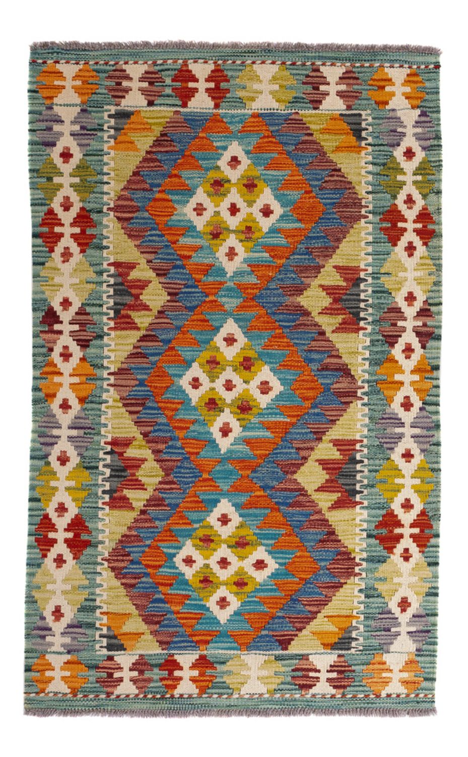 Kelim Carpet - Splash - 123 x 79 cm - flerfarvet