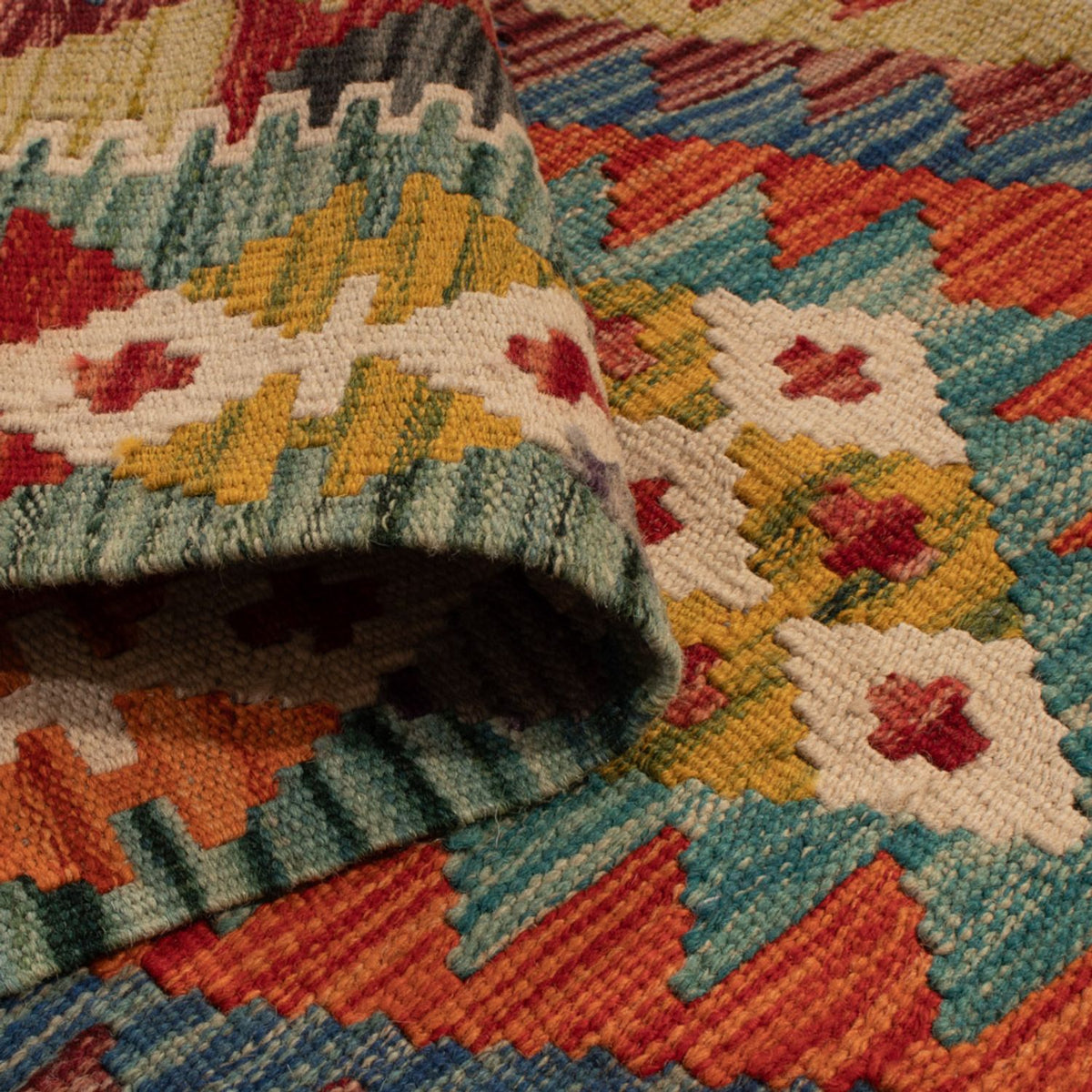 Kelim Carpet - Splash - 123 x 79 cm - flerfarvet