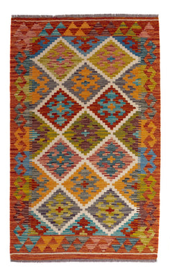 Kelim Carpet - Splash - 127 x 82 cm - flerfarvet