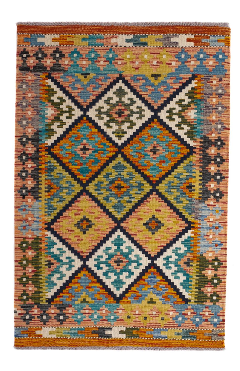 Kelim Carpet - Splash - 119 x 83 cm - flerfarvet