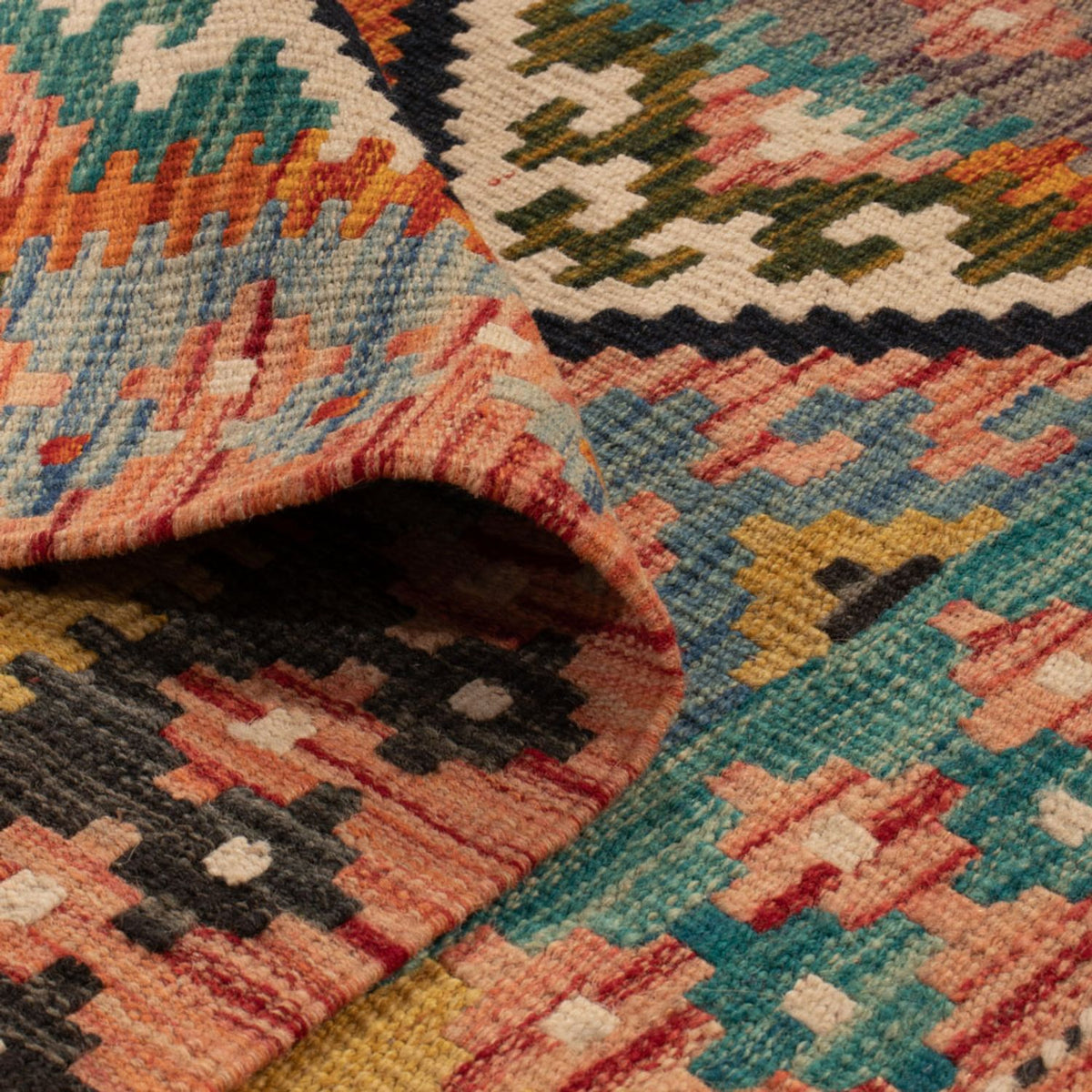 Kelim Carpet - Splash - 119 x 83 cm - flerfarvet