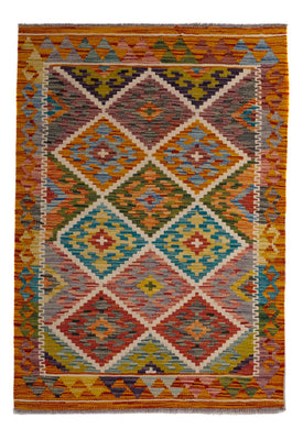 Kelim Carpet - Splash - 125 x 86 cm - flerfarvet