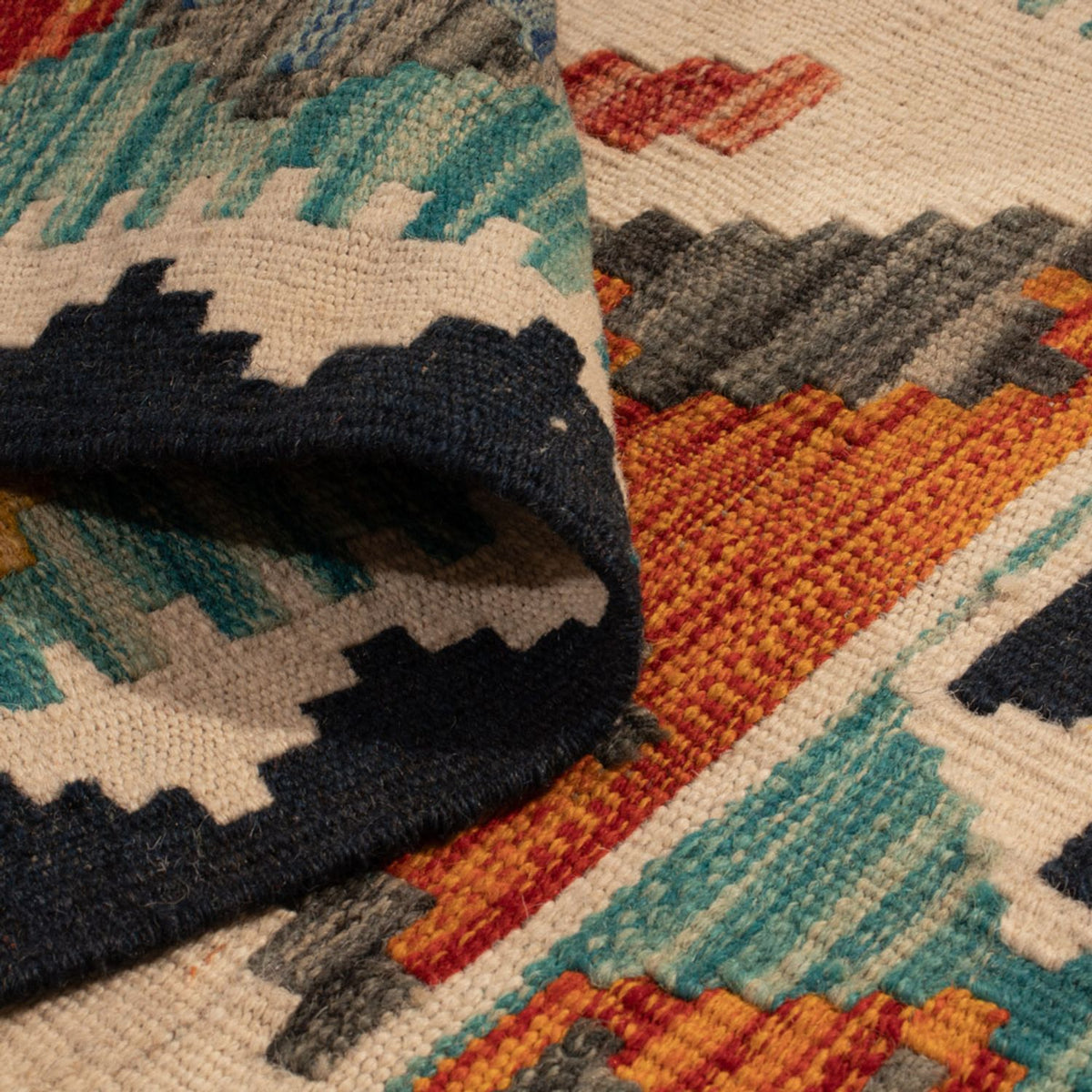 Kelim Carpet - Splash - 130 x 86 cm - flerfarvet