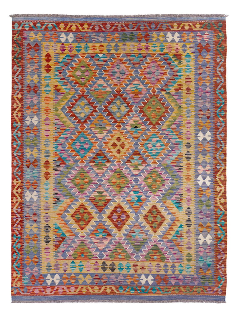 Kelim Carpet - Splash - 204 x 148 cm - flerfarvet