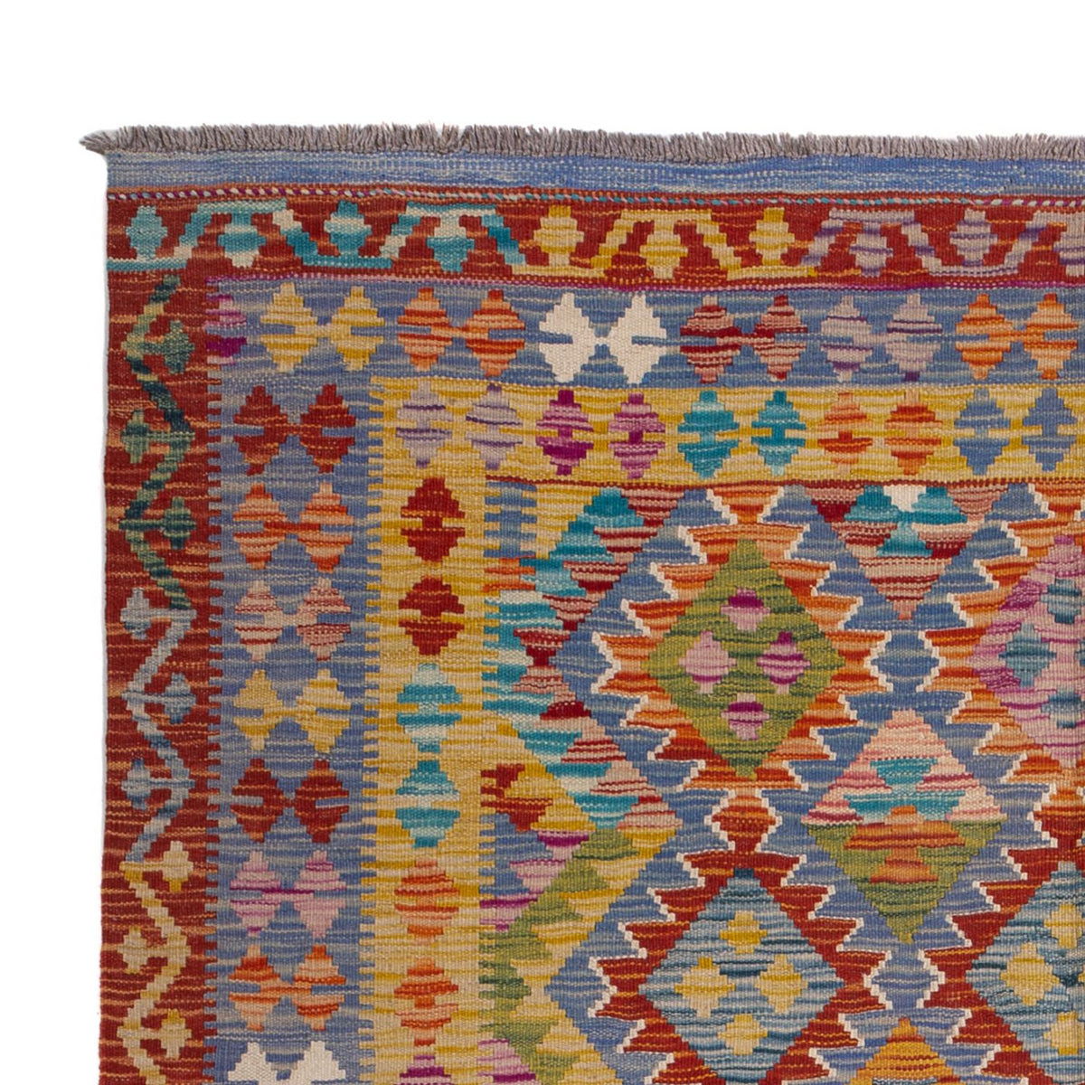 Kelim Carpet - Splash - 204 x 148 cm - flerfarvet