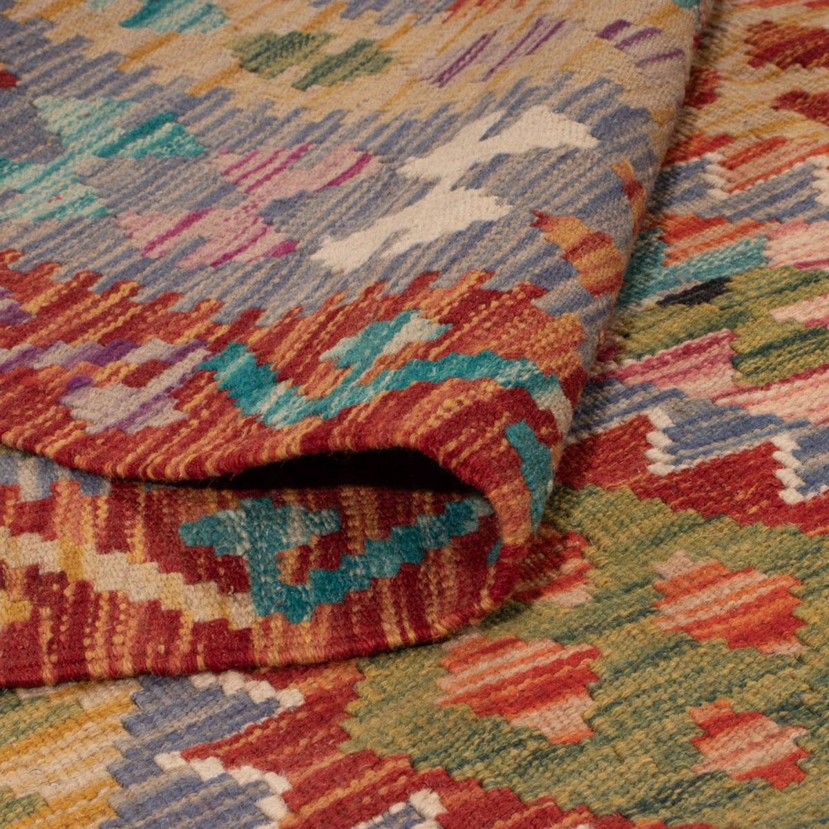 Kelim Carpet - Splash - 204 x 148 cm - flerfarvet