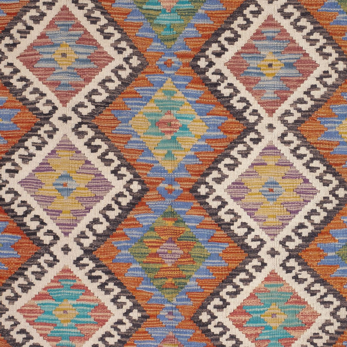 Kelim Carpet - Splash - 197 x 156 cm - flerfarvet