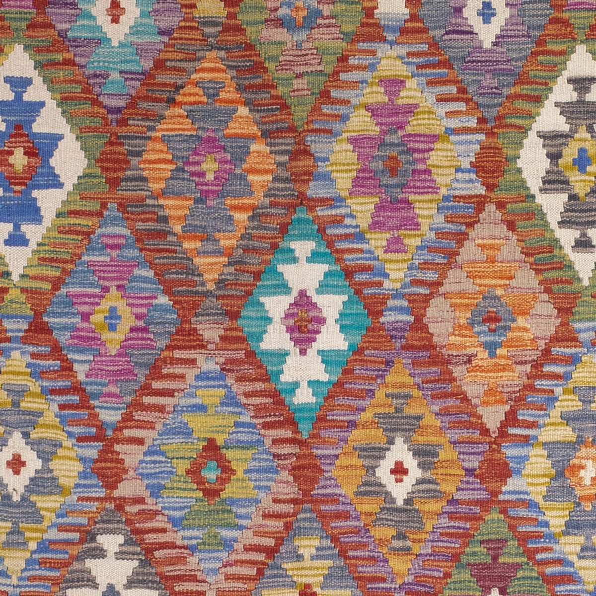 Kelim Carpet - Splash - 198 x 156 cm - flerfarvet