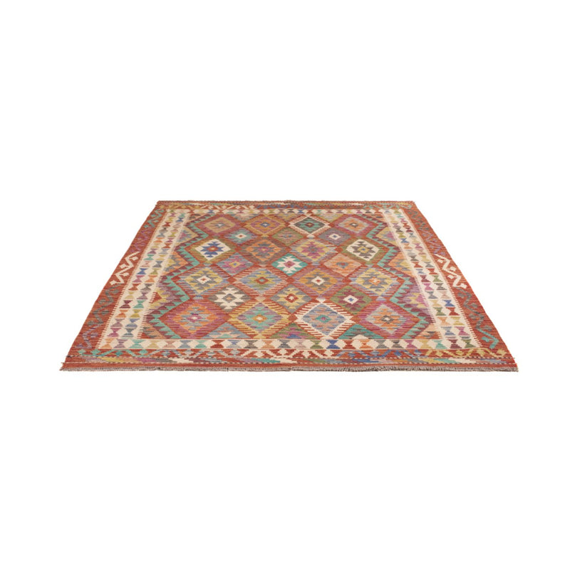 Kelim Carpet - Splash - 198 x 156 cm - flerfarvet