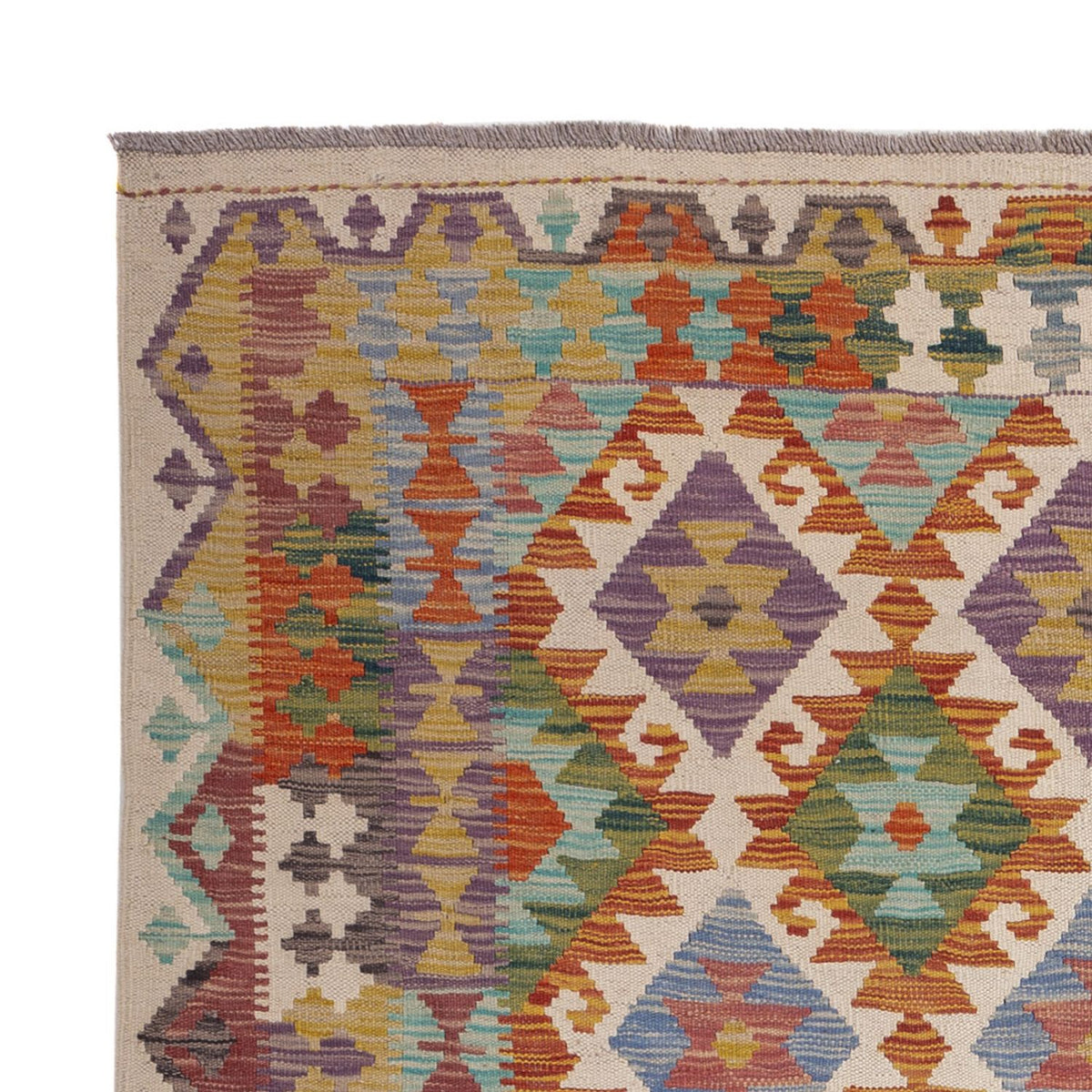 Kelim Carpet - Splash - 201 x 153 cm - flerfarvet