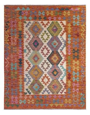 Kelim Carpet - Splash - 198 x 149 cm - flerfarvet